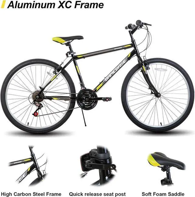 Alt view image 2 of 6 - HILAND 26 27.5 Inch Mountain Bike, High-Tensile Steel Frame, 21 Speeds, V Brake, Hardtail Bicycle for Men and Women, Ideal MTB for Adults