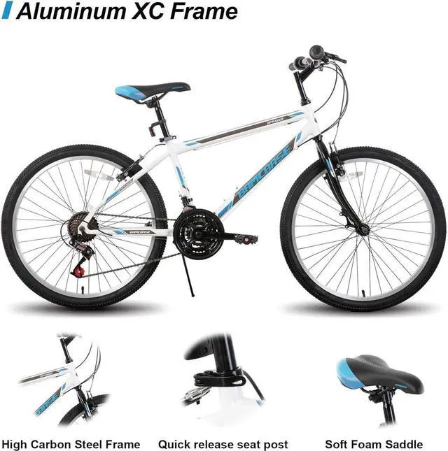 Alt view image 2 of 6 - HILAND 26 27.5 Inch Mountain Bike, High-Tensile Steel Frame, 21 Speeds, V Brake, Hardtail Bicycle for Men and Women, Ideal MTB for Adults