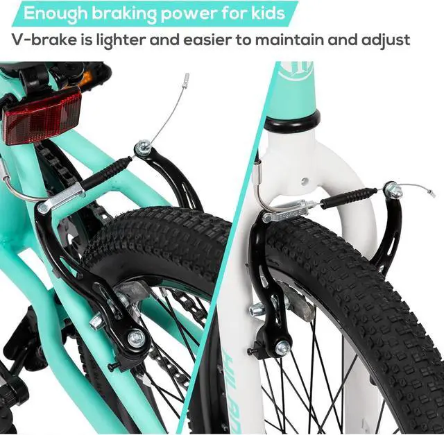 Alt view image 4 of 6 - Hiland 20 inch Kids Mountain Bike for Boys and Girls, Single Speed with Dual Handbrakes, Kickstand, Multiple Color