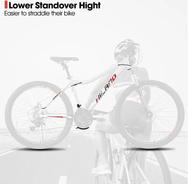 Alt view image 2 of 6 - Hiland 26 Inch Mountain Bike for Women, 21 Speed with Lock-Out Suspension Fork, Dual Disc Brakes, Aluminum Frame MTB, Purple Ladies Womens Bike Mens Bicycle