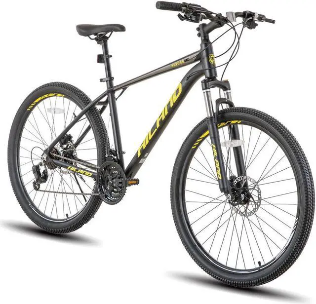 Main image of HILAND Mountain Bike 21 Speeds, Lock-Out Suspension Fork, Aluminum Frame, Hydraulic Disc-Brake, 27.5 Inch Wheel, Black MTB for Men and Women