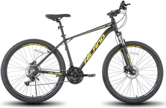Alt view image 2 of 5 - HILAND Mountain Bike 21 Speeds, Lock-Out Suspension Fork, Aluminum Frame, Hydraulic Disc-Brake, 27.5 Inch Wheel, Black MTB for Men and Women
