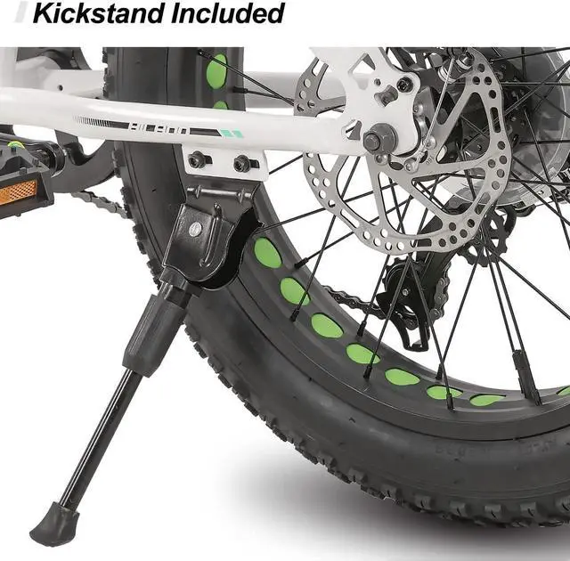 Alt view image 7 of 7 - Hiland Kids Fat Tire Mountain Bike, 20 inch, Shimano 7-Speed, Dual-Disc Brakes, Boys Girls Trail Bicycle for Beach and Snow