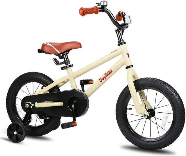 Main image of JOYSTAR Totem Kids Bike for 2-9 Years Old Boys Girls, BMX Style Kid Bicycles 12 14 16 18 Inch with Training Wheels, 18 Inch Children Bikes with Kickstand and Handbrake 14" Beige