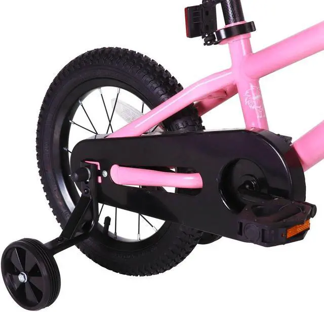 Alt view image 4 of 6 - JOYSTAR Totem Kids Bike for 2-9 Years Old Boys Girls, BMX Style Kid Bicycles 12 14 16 18 Inch with Training Wheels, 18 Inch Children Bikes with Kickstand and Handbrake 12" Pink