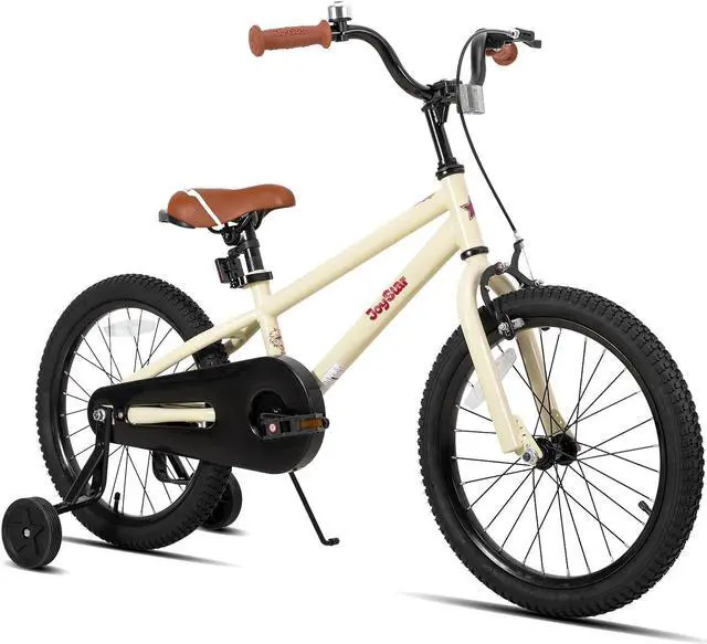 Main image of JOYSTAR Totem Kids Bike for 2-9 Years Old Boys Girls, BMX Style Kid Bicycles 12 14 16 18 Inch with Training Wheels, 18 Inch Children Bikes with Kickstand and Handbrake 18" Beige