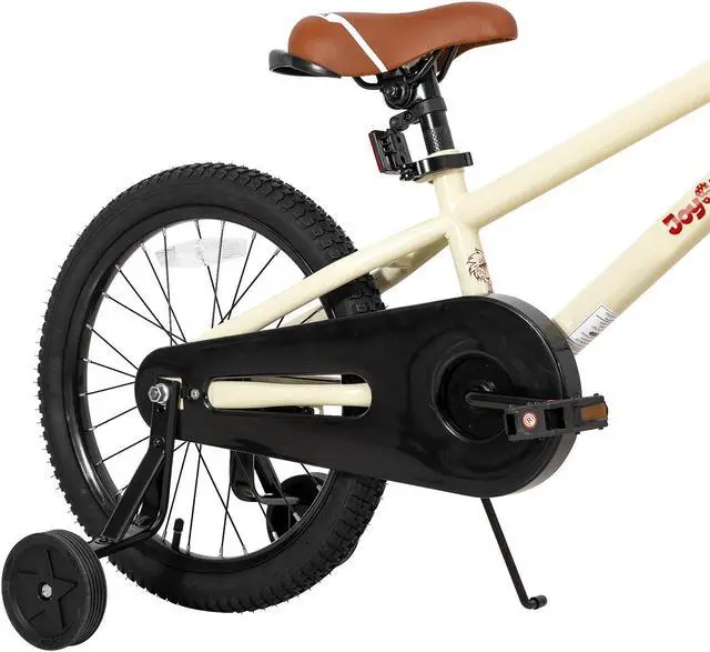 Alt view image 5 of 6 - JOYSTAR Totem Kids Bike for 2-9 Years Old Boys Girls, BMX Style Kid Bicycles 12 14 16 18 Inch with Training Wheels, 18 Inch Children Bikes with Kickstand and Handbrake 18" Beige