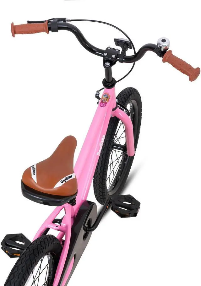 Alt view image 3 of 7 - JOYSTAR Totem Kids Bike for 2-9 Years Old Boys Girls, BMX Style Kid Bicycles 12 14 16 18 Inch with Training Wheels, 18 Inch Children Bikes with Kickstand and Handbrake 18" Pink