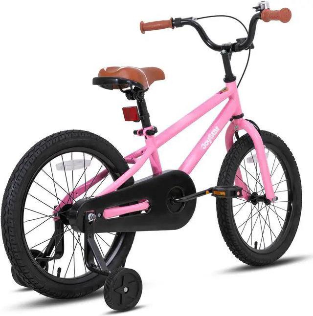 Alt view image 4 of 7 - JOYSTAR Totem Kids Bike for 2-9 Years Old Boys Girls, BMX Style Kid Bicycles 12 14 16 18 Inch with Training Wheels, 18 Inch Children Bikes with Kickstand and Handbrake 18" Pink