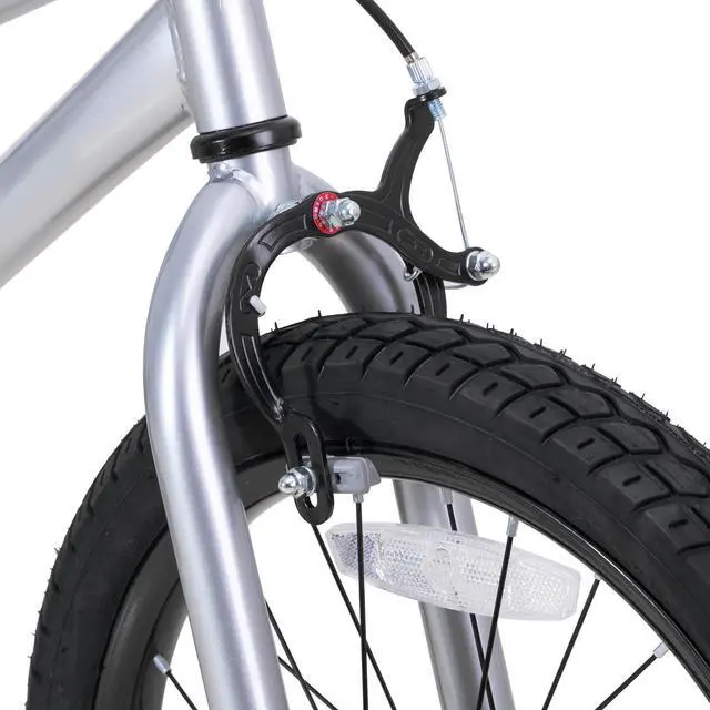 Alt view image 3 of 7 - JOYSTAR Totem Kids Bike for 2-9 Years Old Boys Girls, BMX Style Kid Bicycles 12 14 16 18 Inch with Training Wheels, 18 Inch Children Bikes with Kickstand and Handbrake 18" Silver