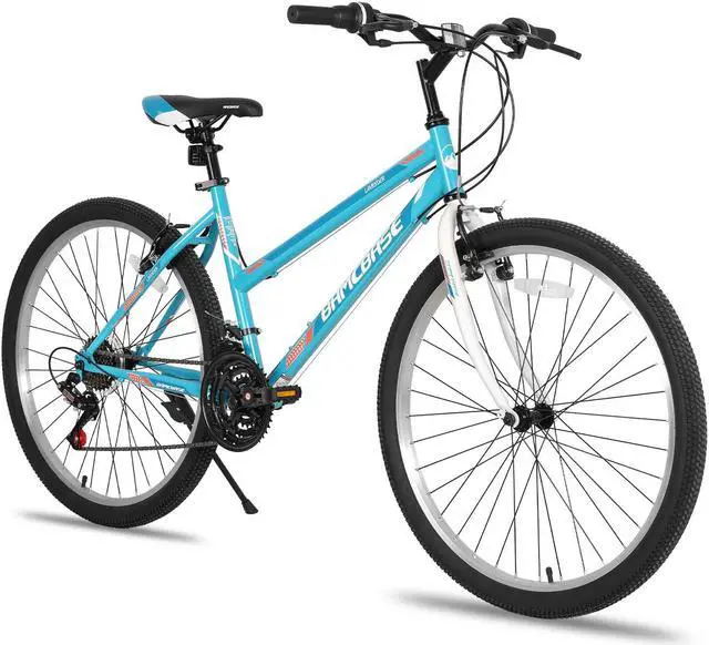 Main image of Hiland 26 27.5 Inch Mountain Bike, High-Tensile Steel Frame, 21 Speeds, V Brake, Hardtail Bicycle for Men and Women, Ideal MTB for Adults 26 in. Green