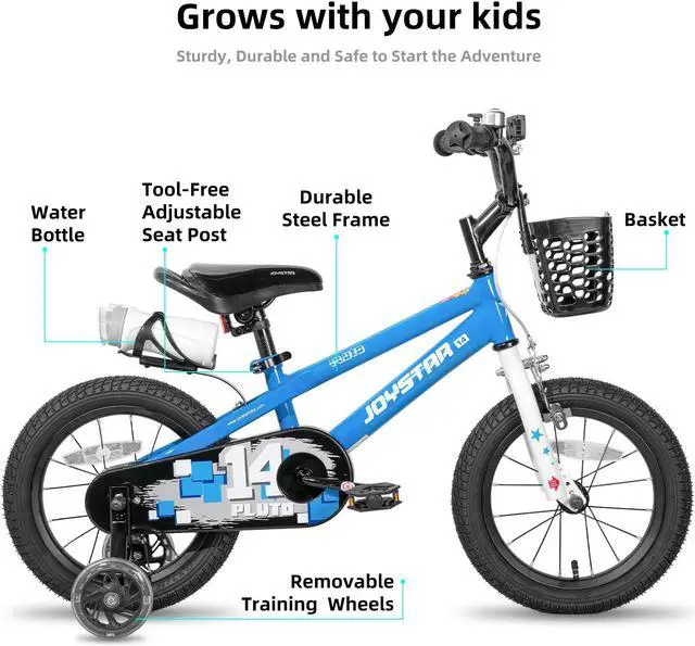 Alt view image 2 of 6 - JOYSTAR Pluto Kids Bike 12 14 16 18 20 Inch Children's Bicycle for Boys Girls Age 3-12 Years, Kids' Bicycles with Light Up Training Wheels, Multiple Colors
