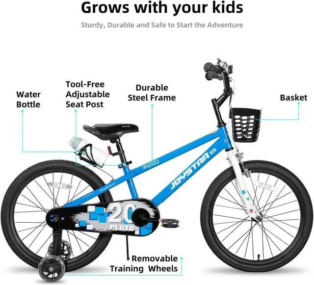 Alt view image 4 of 6 - JOYSTAR Pluto Kids Bike 12 14 16 18 20 Inch Children's Bicycle for Boys Girls Age 3-12 Years, Kids' Bicycles with Light Up Training Wheels, Multiple Colors