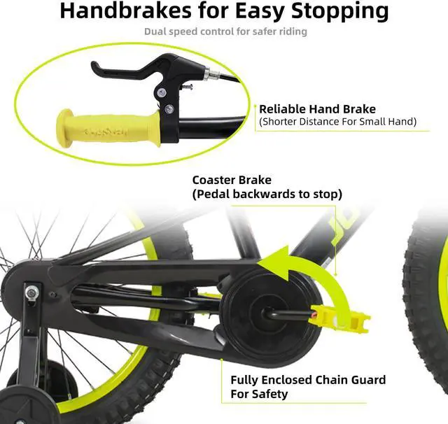 Alt view image 3 of 7 - JOYSTAR NEO Kids Bike for Ages 7-12 Years Old Boys & Girls, 20 Inch Kids Mountain Bicycle with Training Wheels & Handbrake, Kids' Bicycles, Multiple Colors