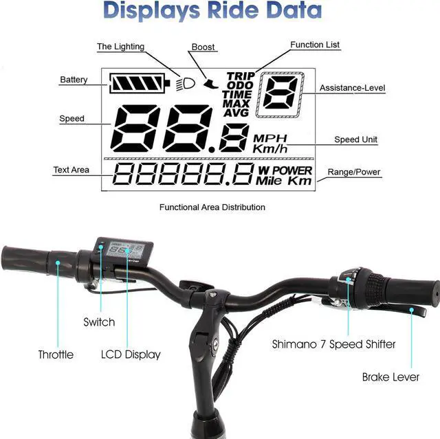 Alt view image 6 of 7 - HILAND Electric Bike for Adults 350W, 700C EBike for Men Women, 36V 7.8Ah Removable Battery, 7-Speed Commuter Cruiser Electric Bicycle, 20 MPH, Step-Through, Grey