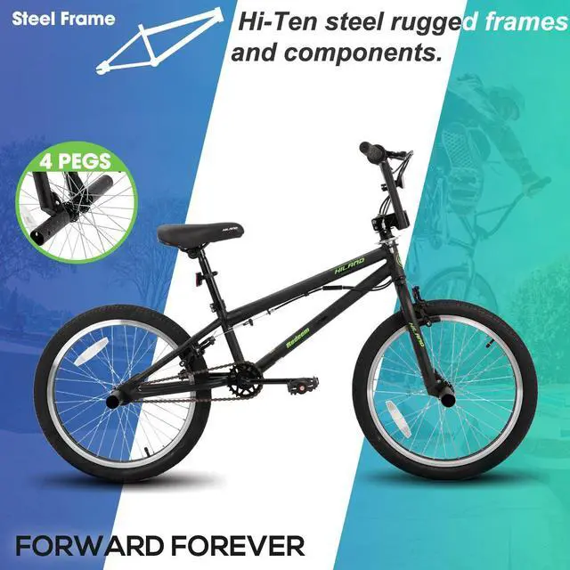 Alt view image 2 of 7 - HILAND 20 inch Freestyle Kids BMX Bike,Beginner-Level to Advanced Riders with 360 Degree Gyro & 4 Pegs, Kids' Bicycles for Boys,Girls,Youth Multiple Colors