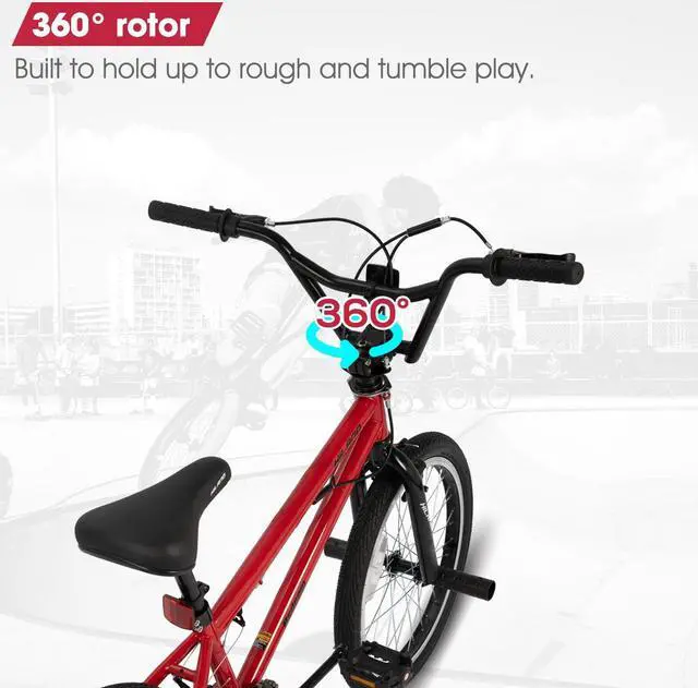 Alt view image 3 of 7 - HILAND 20 inch Freestyle Kids BMX Bike,Beginner-Level to Advanced Riders with 360 Degree Gyro & 4 Pegs, Kids' Bicycles for Boys,Girls,Youth Multiple Colors