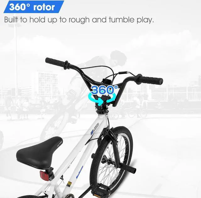 Alt view image 3 of 7 - HILAND 20 inch Freestyle Kids BMX Bike,Beginner-Level to Advanced Riders with 360 Degree Gyro & 4 Pegs, Kids' Bicycles for Boys,Girls,Youth Multiple Colors