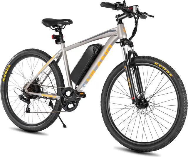 Main image of HILAND 26" Electric Bike for Adults with 500W Brushless Motor, 40Miles 20MPH Commuting Electric Mountain Bike for Women Men, Removable Battery, 7-Speed, Front Fork Suspension, Grey