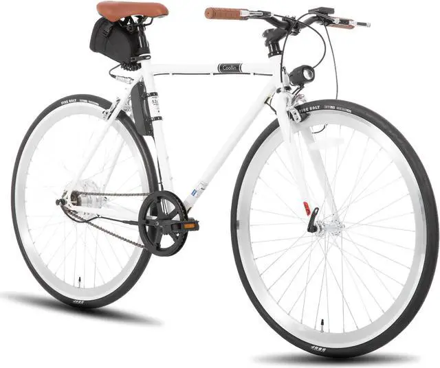 Main image of HILAND 700C Road Electric Bike for Adults, Commuting Ebike for Men Women with LED Display, 250W Motor, 36V Removable Battery, 20 MPH, Lightweight E Bicycle Dual Brakes, White