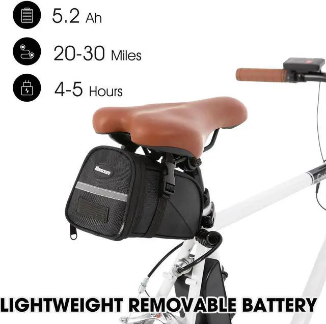 Alt view image 3 of 7 - HILAND 700C Road Electric Bike for Adults, Commuting Ebike for Men Women with LED Display, 250W Motor, 36V Removable Battery, 20 MPH, Lightweight E Bicycle Dual Brakes, White