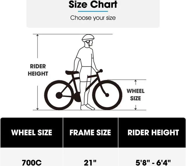 Alt view image 7 of 7 - HILAND 700C Road Electric Bike for Adults, Commuting Ebike for Men Women with LED Display, 250W Motor, 36V Removable Battery, 20 MPH, Lightweight E Bicycle Dual Brakes, White