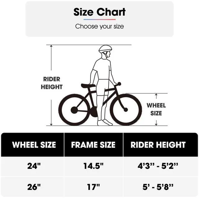 Alt view image 6 of 6 - HILAND 24 26 Inch Mountain Bike with 21 - Speed for Men Women, High - Carbon Steel Frame, Sport Cycling MTB Bicycle for Adult