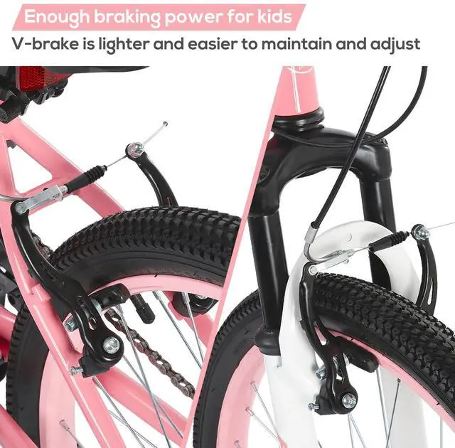 Alt view image 3 of 7 - HILAND 24 Inch Mountain Bike for Boys Girls with Suspension Fork, HI-TEN Steel Frame, 7-Speed Kids' MTB Bicycle, Pink