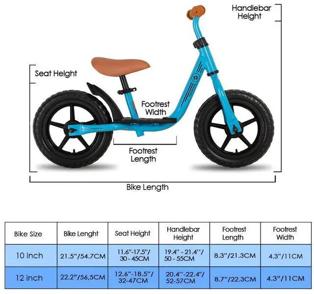 Alt view image 3 of 7 - JOYSTAR Roller 10" Toddler Balance Bike for Girls Boys, Ages 18 Months to 5 Years, Kids Push Bike with Footrest, Blue