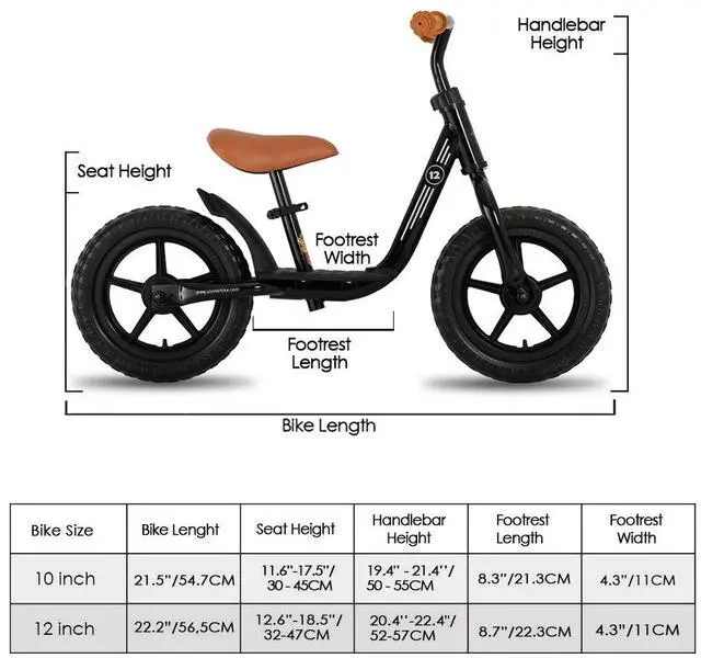 Alt view image 3 of 7 - JOYSTAR Roller 12" Toddler Balance Bike for Girls Boys, Ages 18 Months to 5 Years, Kids Push Bike with Footrest, Black