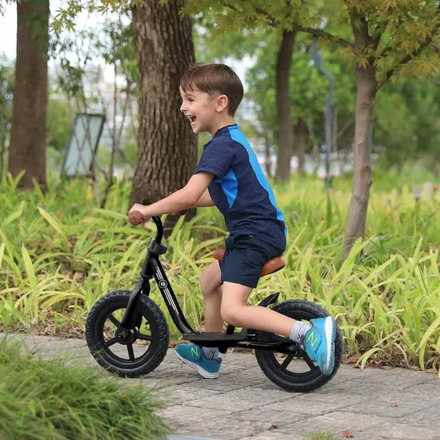 Alt view image 2 of 7 - JOYSTAR Roller 12" Toddler Balance Bike for Girls Boys, Ages 18 Months to 5 Years, Kids Push Bike with Footrest, Black