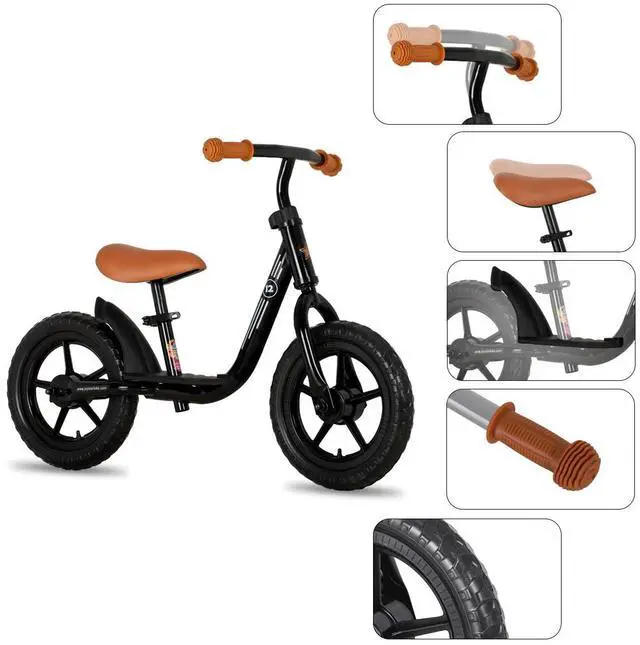 Alt view image 7 of 7 - JOYSTAR Roller 12" Toddler Balance Bike for Girls Boys, Ages 18 Months to 5 Years, Kids Push Bike with Footrest, Black