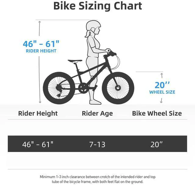 Alt view image 6 of 7 - JOYSTAR 20 Inch Mountain Bike for Kids Ages 7-13, 7 Speed Disc Brakes MTB, Fat Tire Kids Bicycles for Boys Girls, Blue