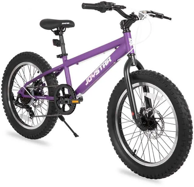 Main image of JOYSTAR 20 Inch Mountain Bike for Kids Ages 7-13, 7 Speed Disc Brakes MTB, Fat Tire Kids Bicycles for Boys Girls, Purple