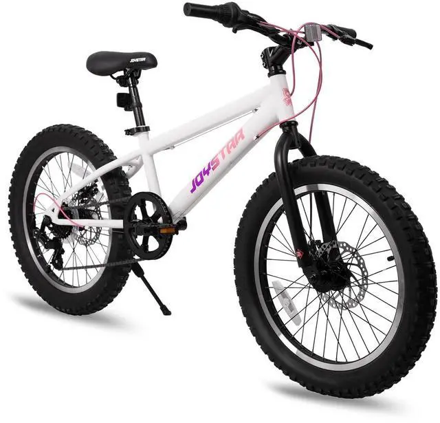 Main image of JOYSTAR 20 Inch Mountain Bike for Kids Ages 7-13, 7 Speed Disc Brakes MTB, Fat Tire Kids Bicycles for Boys Girls, White