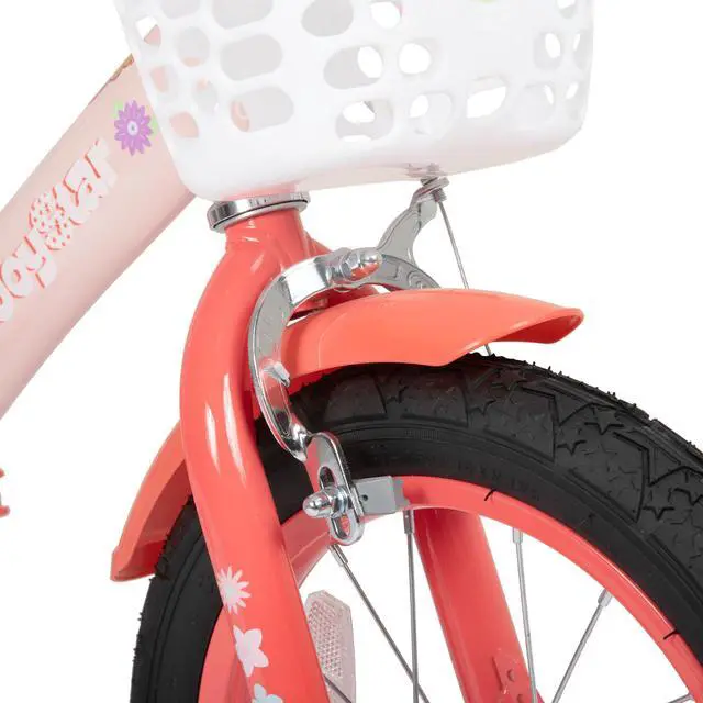 Alt view image 7 of 7 - JOYSTAR Little Violet 12" Kids Bike with Training Wheels & Basket, Children's Bicycle for Girls Ages 2-4, Orange