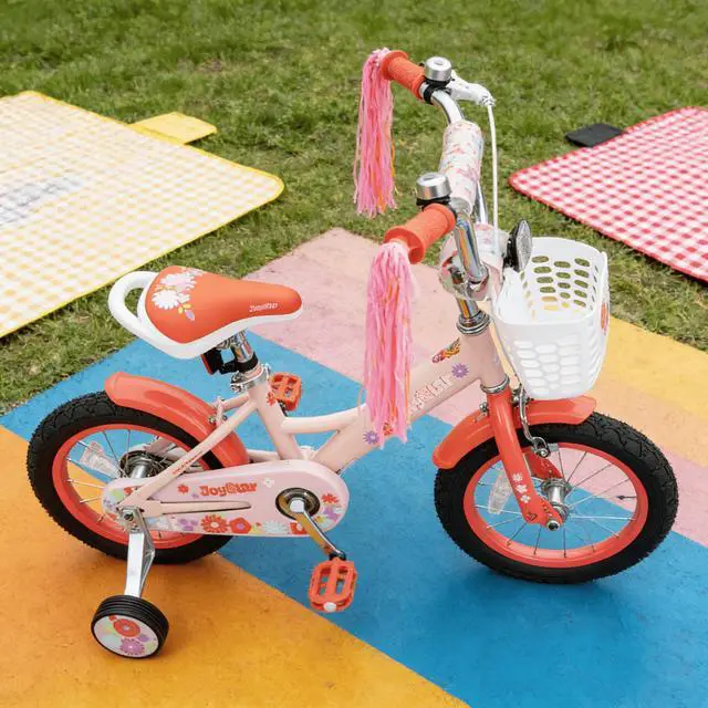 Alt view image 2 of 7 - JOYSTAR Little Violet 12" Kids Bike with Training Wheels & Basket, Children's Bicycle for Girls Ages 2-4, Orange