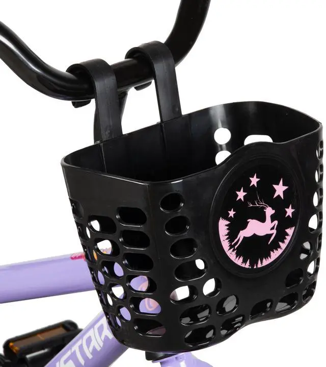 Alt view image 7 of 7 - JOYSTAR Cervine 16" Kids Bike with Training Wheels Basket, Coaster Brake Child's Bike for 4-7 Years Old Boys Girls Purple