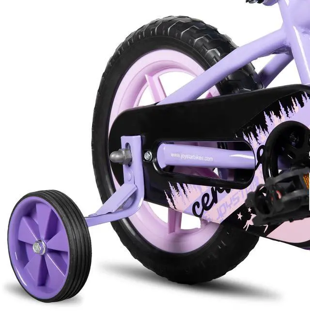 Alt view image 5 of 7 - JOYSTAR Cervine 12" Kids Bike with Training Wheels Basket, Coaster Brake Child's Bike for 2-4 Years Old Boys Girls Purple