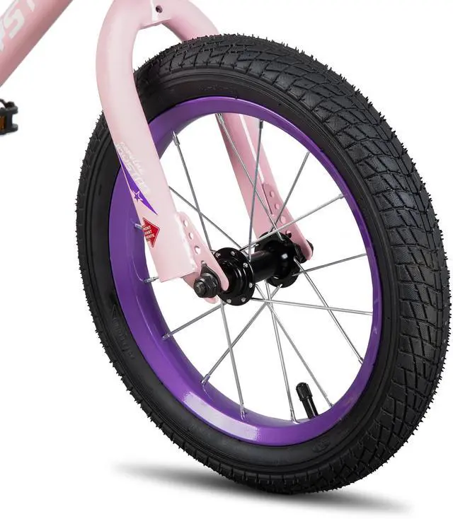 Alt view image 6 of 7 - JOYSTAR Cervine 14" Kids Bike with Training Wheels Basket, Coaster Brake Child's Bike for 3-5 Years Old Boys Girls Pink