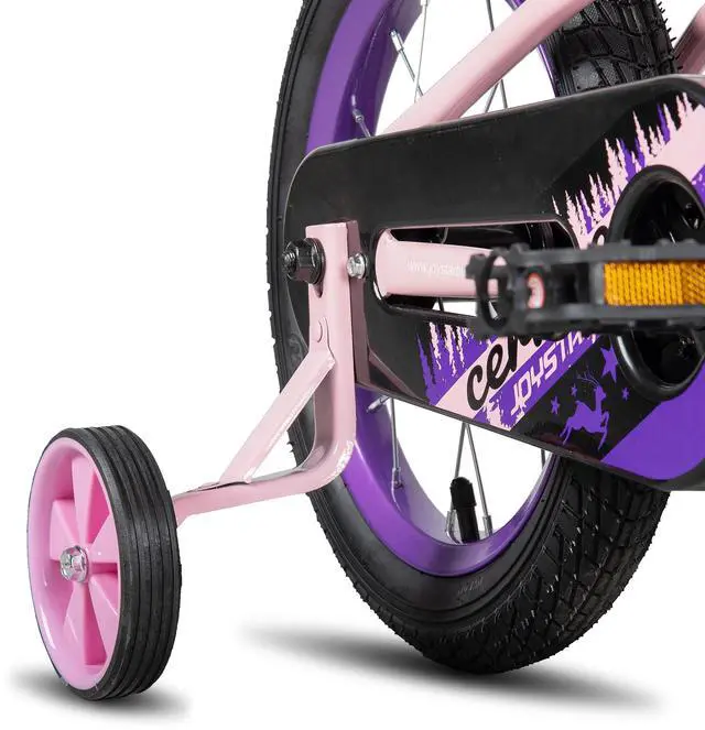 Alt view image 7 of 7 - JOYSTAR Cervine 14" Kids Bike with Training Wheels Basket, Coaster Brake Child's Bike for 3-5 Years Old Boys Girls Pink
