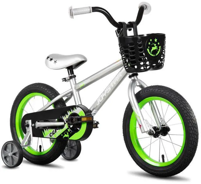 Main image of JOYSTAR Cervine 16" Kids Bike with Training Wheels Basket, Coaster Brake Child's Bike for 4-7 Years Old Boys Girls Gray