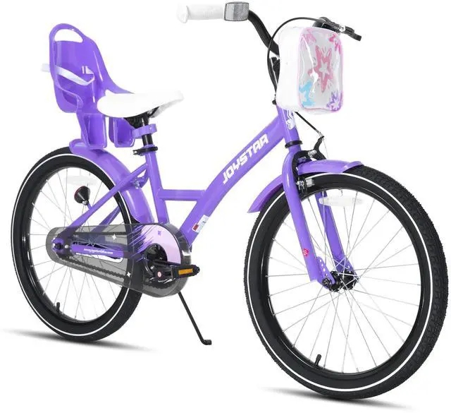 Main image of JOYSTAR Zinnia 20" Kids Bike for Ages 7-13 Girls, Children's Bicycle with Training Wheels & Doll Seat, Purple