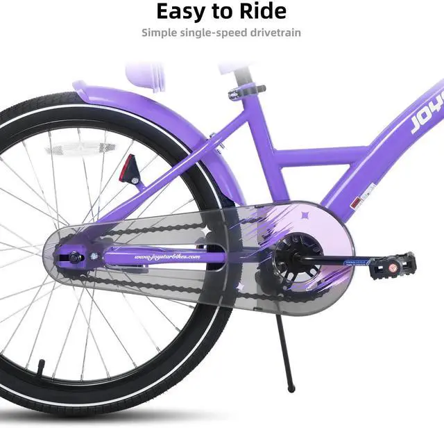 Alt view image 4 of 7 - JOYSTAR Zinnia 20" Kids Bike for Ages 7-13 Girls, Children's Bicycle with Training Wheels & Doll Seat, Purple
