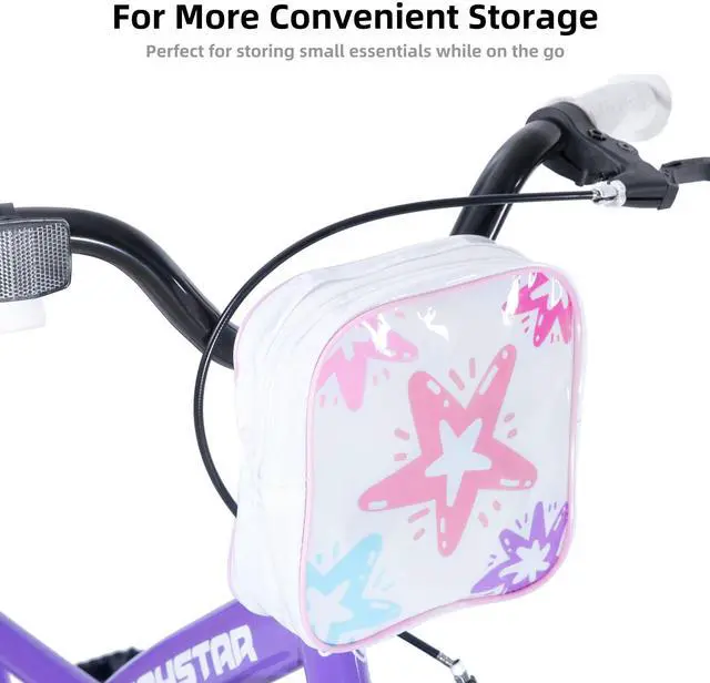 Alt view image 6 of 7 - JOYSTAR Zinnia 20" Kids Bike for Ages 7-13 Girls, Children's Bicycle with Training Wheels & Doll Seat, Purple
