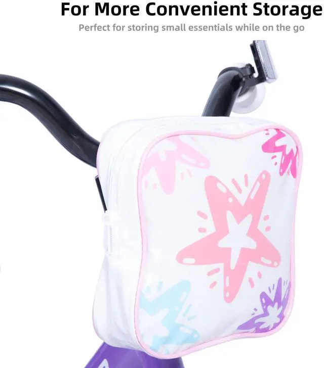 Alt view image 6 of 7 - JOYSTAR Zinnia 16" Kids Bike for Ages 4-7 Girls, Children's Bicycle with Training Wheels & Doll Seat, Purple