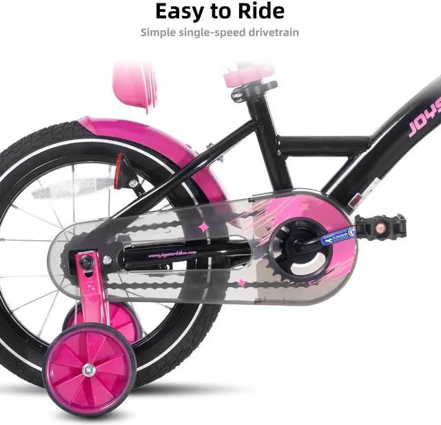 Alt view image 4 of 7 - JOYSTAR Zinnia 16" Kids Bike for Ages 4-7 Girls, Children's Bicycle with Training Wheels & Doll Seat, Black