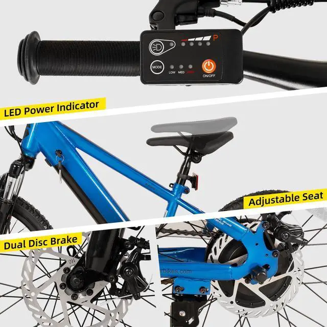 Alt view image 5 of 7 - JOYSTAR Glidex 20 Inch Kids Mountain Bike for Boys Girls Ages 6+, Childrens Bicycle MTB with Dual Disc Brake and Front Fork Suspension, Blue