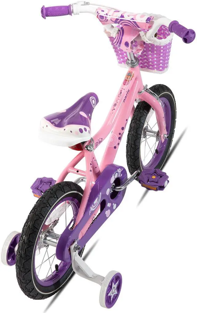 Alt view image 7 of 7 - JOYSTAR Paris Girls Bike for Ages 10+, 20 Inch Kids Bike with Training Wheels, Basket and Handbrake, Purple Pink