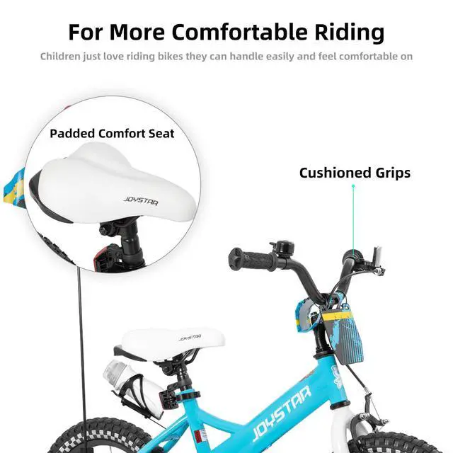 Alt view image 5 of 7 - JOYSTAR Little Daisy 14" Kids Bike for Girls Boys Ages 3-5, Children's Bicycle with Doll Seat & Streamers, Blue